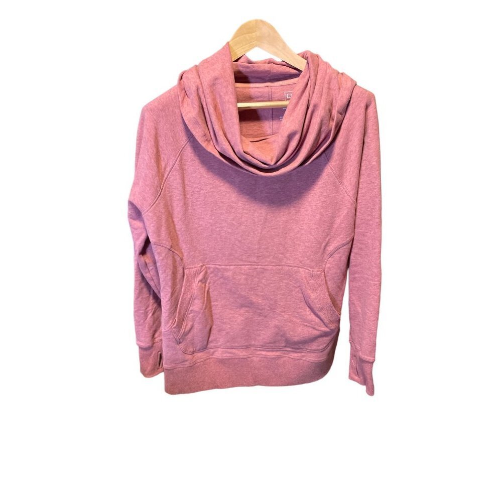 LL Bean Dark Pink Pullover Cowl Neck Long Sleeve Top Sz XLP